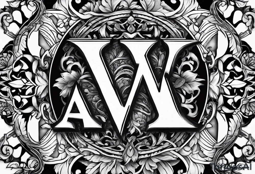 the letters A W R tattoo idea