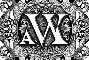 the letters A W R tattoo idea