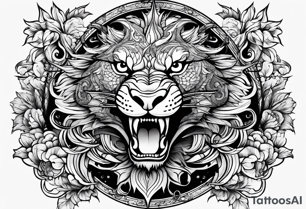 Drachenkopf unten tattoo idea