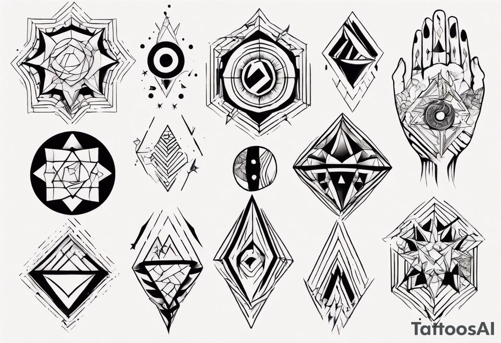 abstract tattoo on the hand tattoo idea