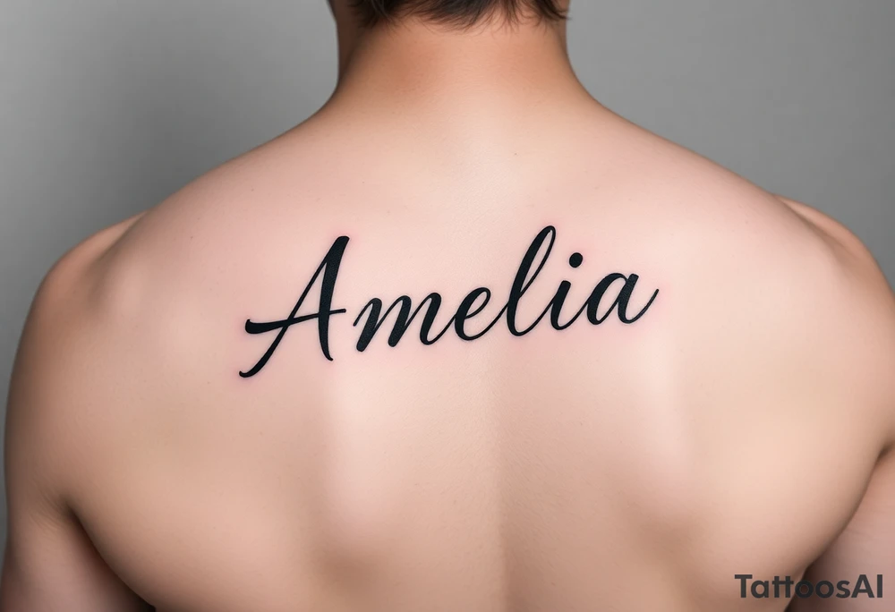 Amelia in script font tattoo idea