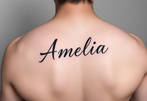 Amelia in script font tattoo idea