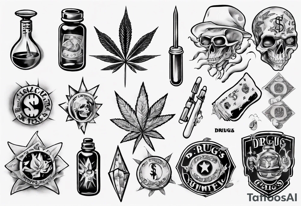drugs and money tattoo idea
