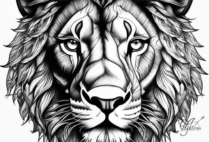 Lion eyes tattoo with thorns tattoo idea