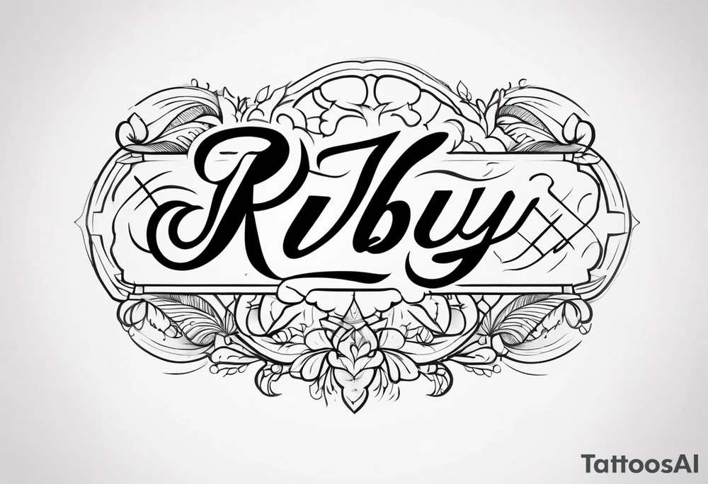Generate a pretty tattoo with the name of: Ruby tattoo idea