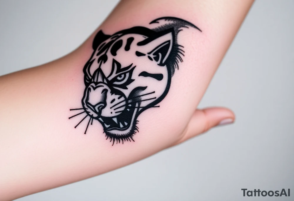 Improvise some design around a black panther tattoo idea