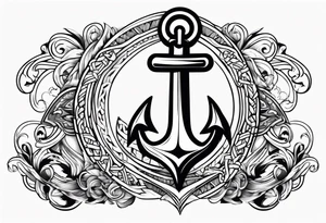 Anchor with tribal tattoo idea