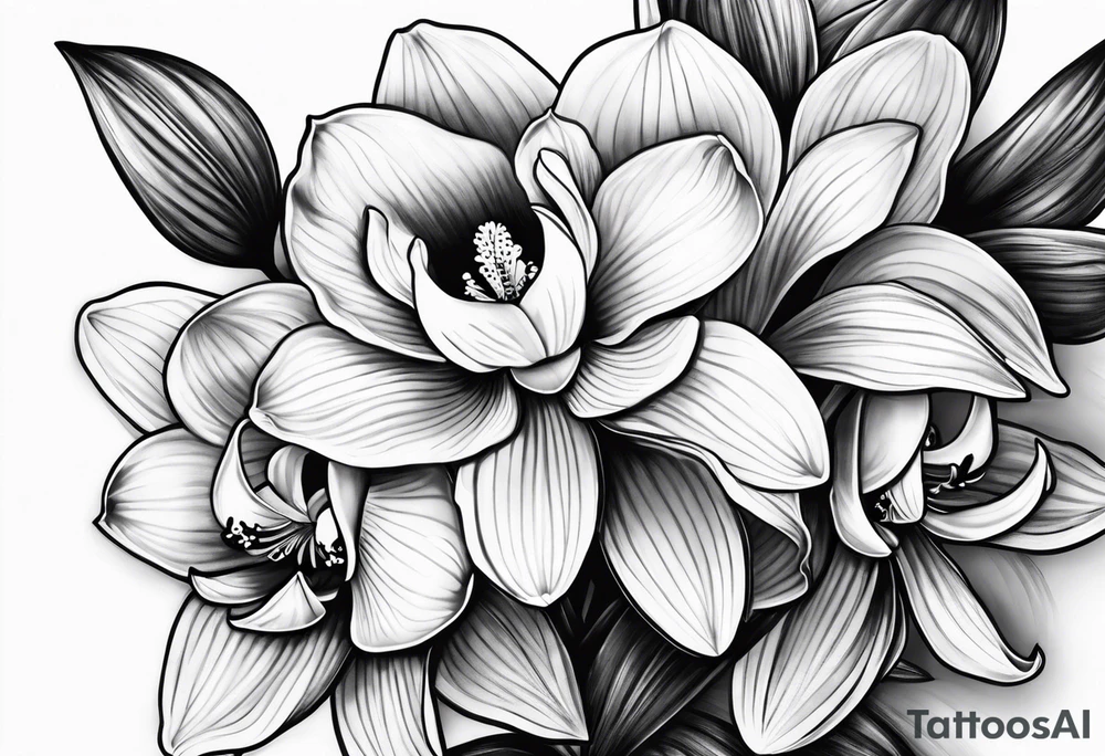 Cymbidium orchid tattoo idea