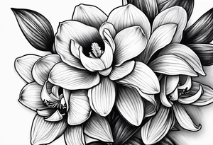 Cymbidium orchid tattoo idea