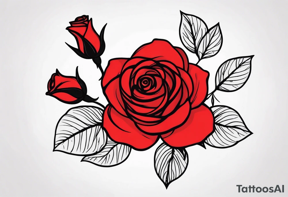 red rose with vine tattoo idea