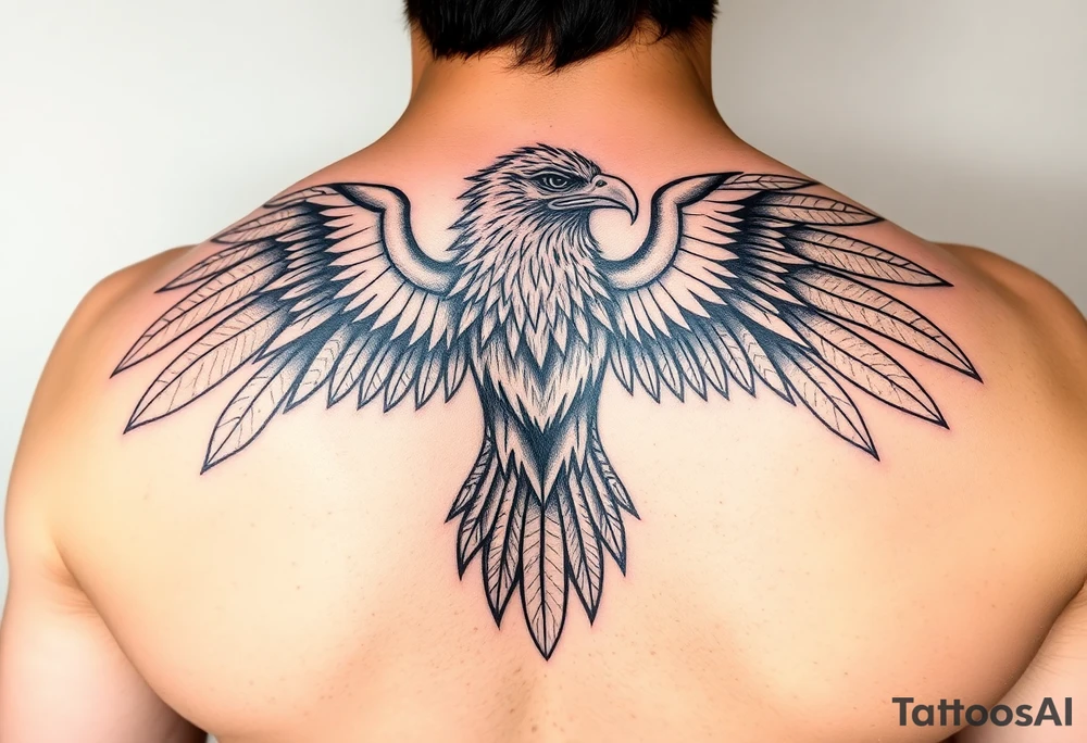 Powerful ancient Iroquois tribal HAWK, tattoo idea