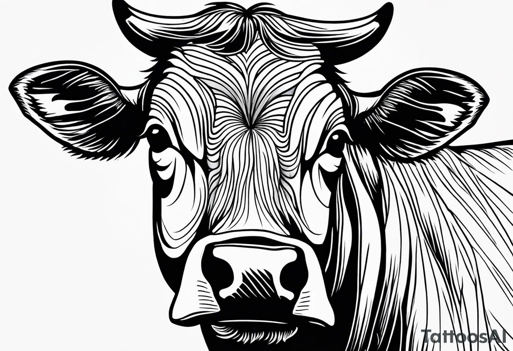a cow in a ghost halloween costume tattoo idea