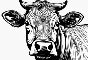a cow in a ghost halloween costume tattoo idea