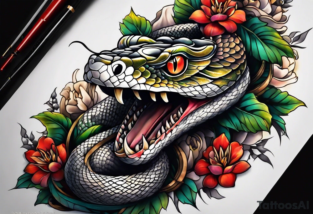 Half sleeve, snake tattoo idea