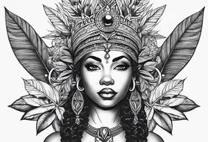 Black Goddess of sativa tattoo idea