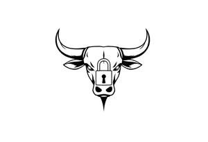 Bull symbol with lock symbol tattoo idea