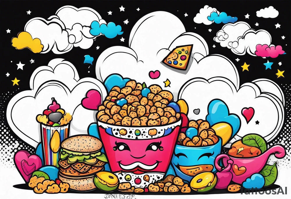Snackz Da Jeweler with clouds tattoo idea