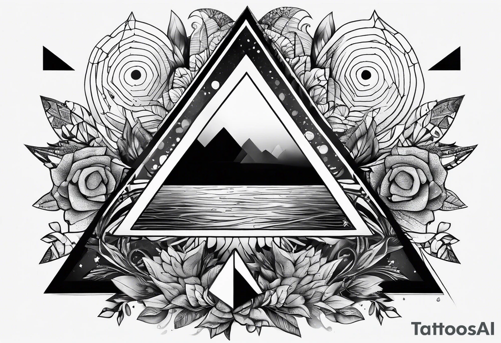 psychedelic triangle tattoo idea