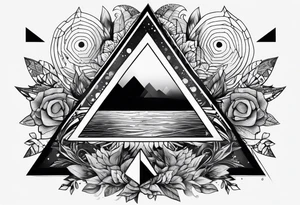 psychedelic triangle tattoo idea
