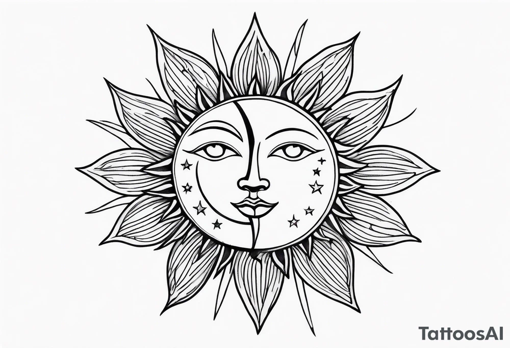 Sun and moon tattoo idea