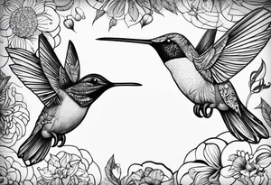 Humming bird candy golf stars tattoo idea