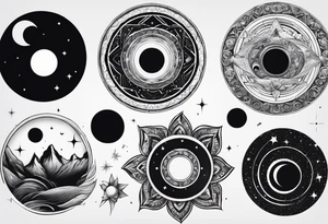 A tattoo that reflects my interest in black holes. tattoo idea