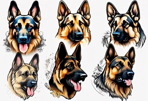 German shepherd profile tattoo idea