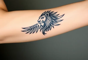 Lion in Egyptian theme tattoo idea