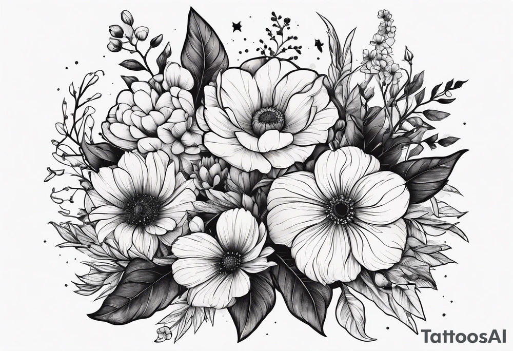Harry Potter. Flowers. Minimal tattoo idea