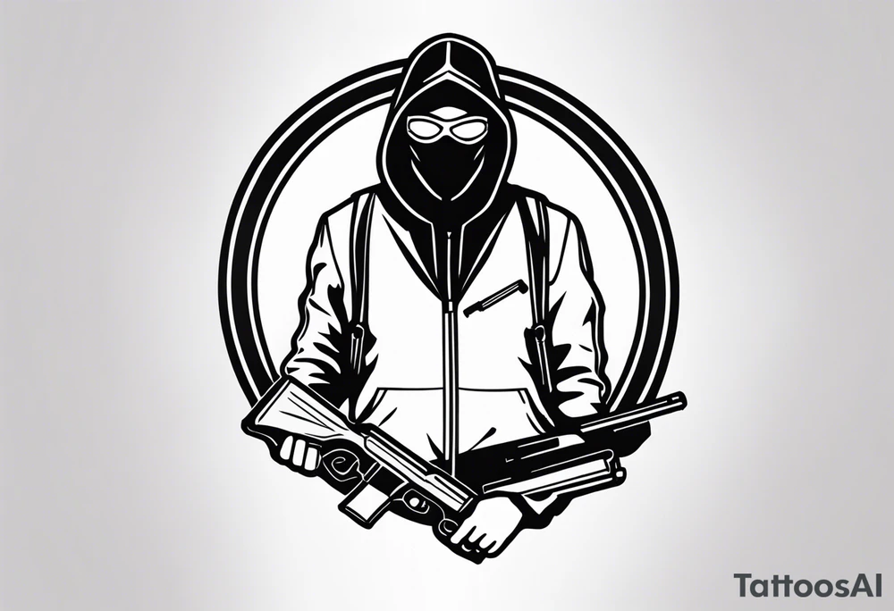 Anonymous with shotgun tattoo idea