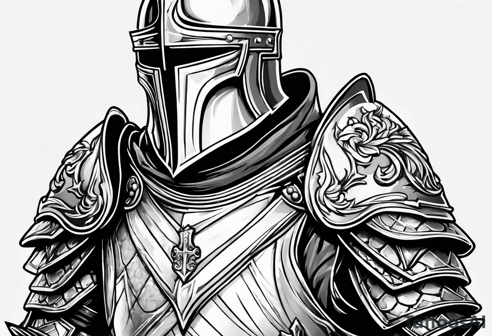 knight in heavy armor tattoo idea