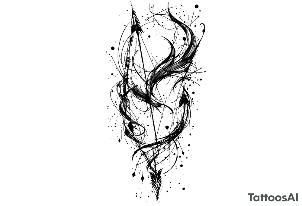 Small bow and arrow tattoo idea