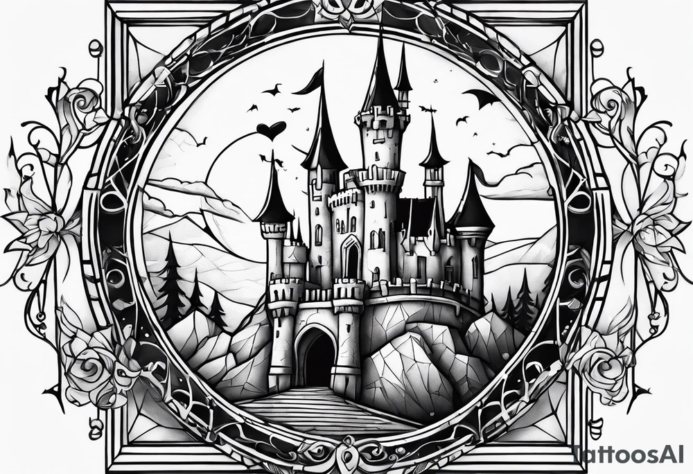 jack skellington and his castle tattoo idea