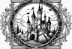 jack skellington and his castle tattoo idea