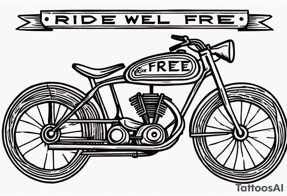 The words “ride well, ride free” tattoo idea