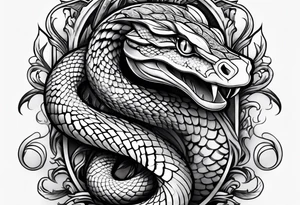 snake wrapped around a dagger tattoo idea