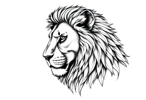 Close up majestic lion with. Side should show change, growth and purpose tattoo idea