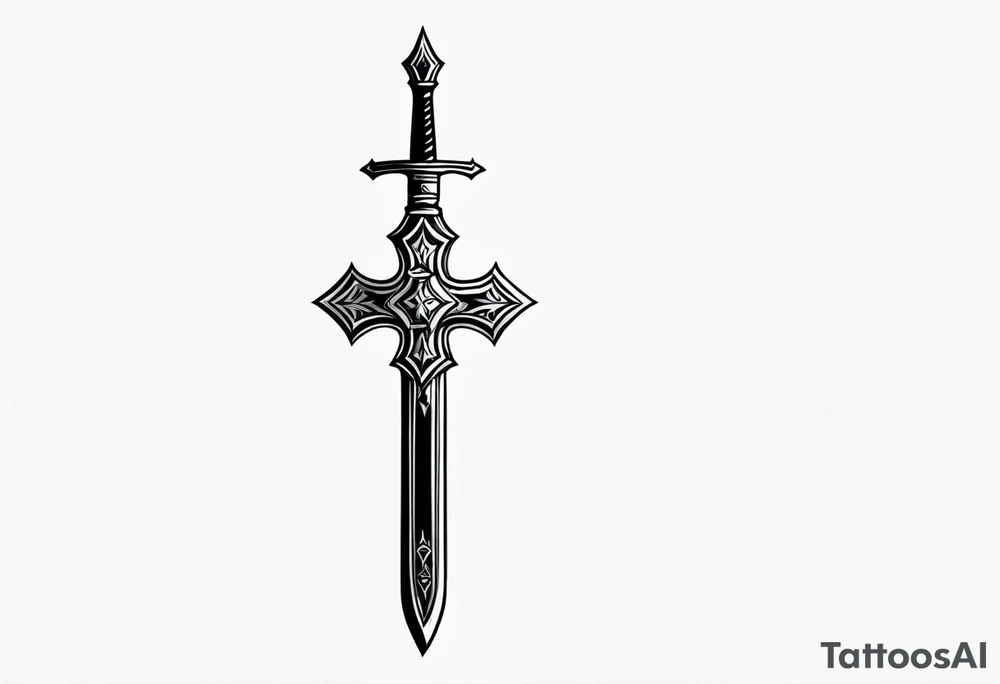 sword that transitions into the cross tattoo idea