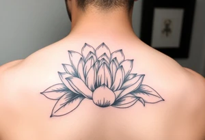 Blooming protea flower with a lilly pad tattoo idea
