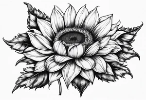 Sunflower, book, flower rose tattoo idea