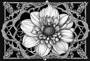 Flowers inside honeycomb tattoo idea