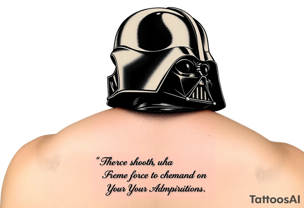 Darth Vader looking over his shoulder when he was Force Choking Director Krennic, “Be Careful Not to Choke On Your Admirations.” tattoo idea