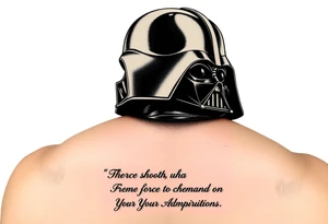 Darth Vader looking over his shoulder when he was Force Choking Director Krennic, “Be Careful Not to Choke On Your Admirations.” tattoo idea