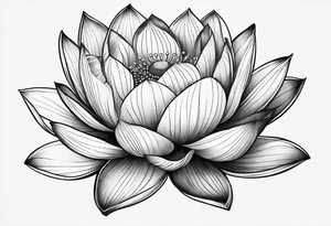 a masculine line drawing of a lotus flower tattoo idea