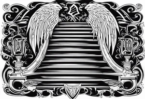 Valhalla sword shield flame
stairs tattoo idea