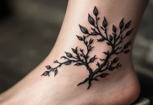 minimal ver delicate tatoo on ankle for a girl called spring. it should be vertical tattoo idea