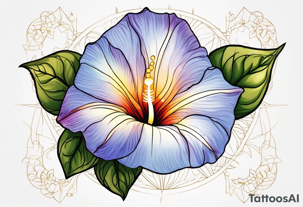 morning glory with September birth stone zodiac march birth flower tattoo idea