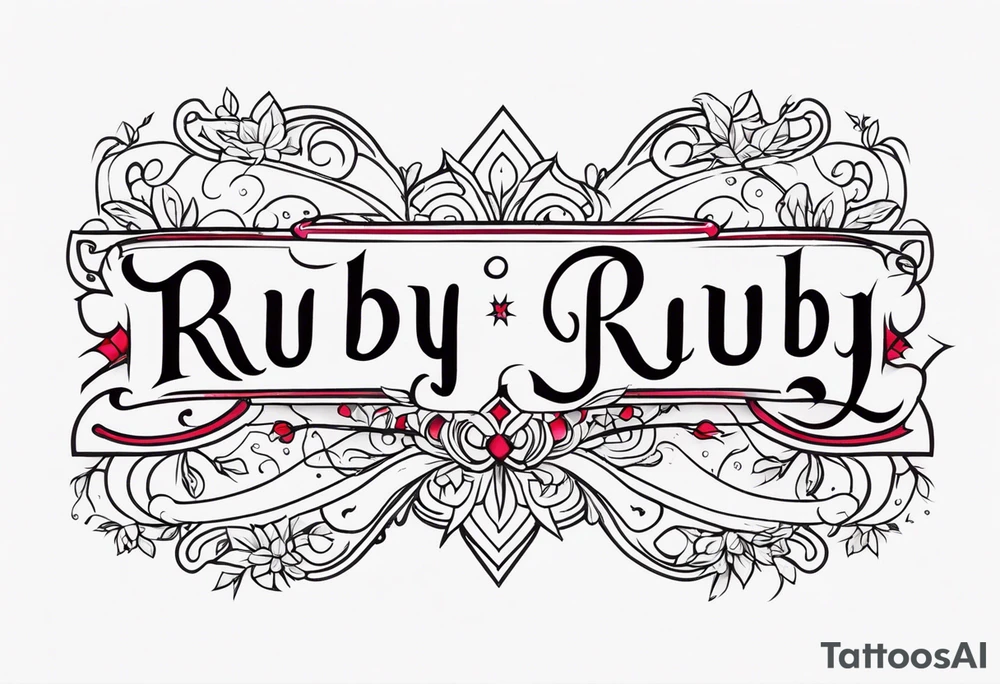 Generate a pretty tattoo with the name of: Ruby tattoo idea