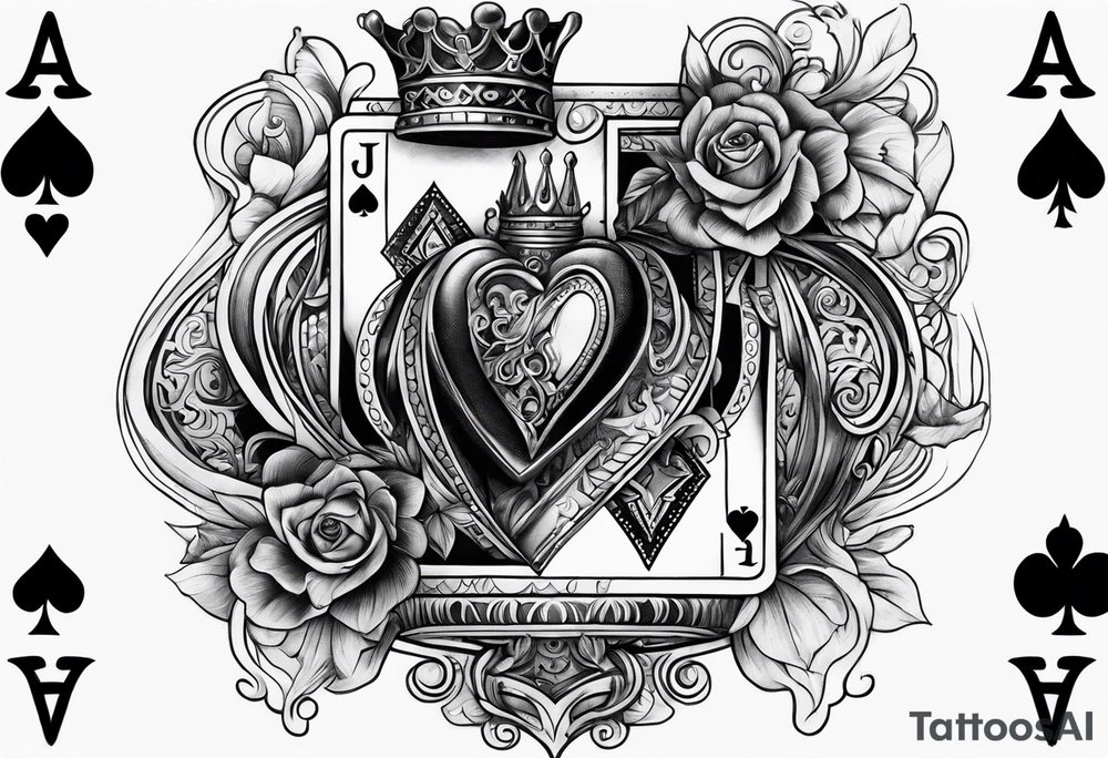 Jack of hearts playing card tattoo idea
