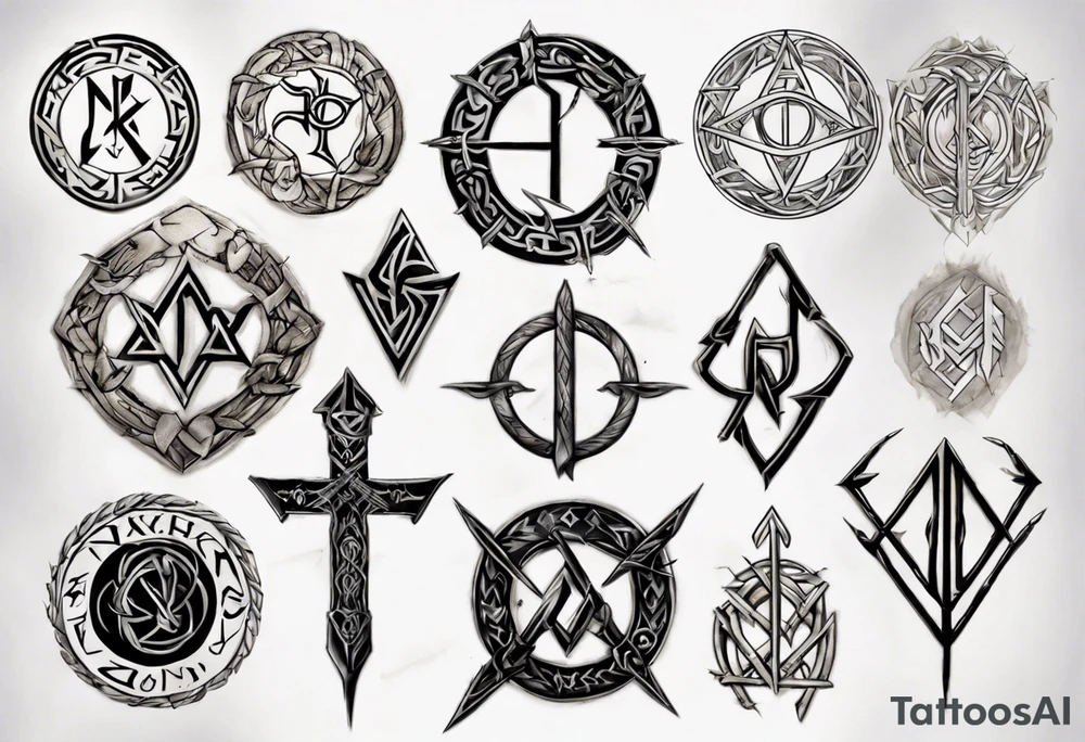 Nórdic rune Pride and protecccion tattoo idea